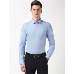 Peter England Blue Slim Fit Printed Shirt image 1
