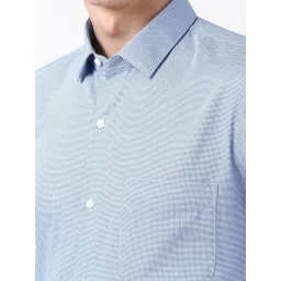Peter England Blue Slim Fit Printed Shirt image 4