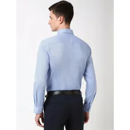 Peter England Blue Slim Fit Printed Shirt image 2