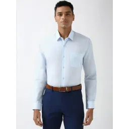 Peter England Blue Slim Fit Shirt-picture-14