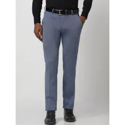 Peter England Blue Slim Fit Trousers-picture-46