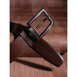 Peter England Brown & Black Leather Reversible Belt For Men-picture-42