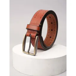 Peter England Brown Leather Casual Belt-picture-25