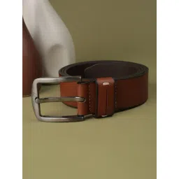 Peter England Brown Leather Casual Belt-picture-43