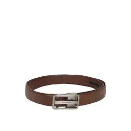 Peter England Brown Leather Solid Waist Belt for Men-picture-33