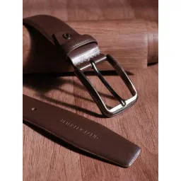 Peter England Brown Leather Waist Belt For Men-picture-19