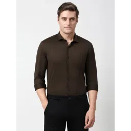 Peter England Brown Slim Fit Formal Shirt-picture-35