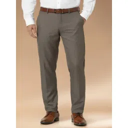 Peter England Brown Slim Fit Trousers-picture-39