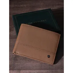 Peter England Brown Solid Bi-Fold Wallet For Men-picture-37