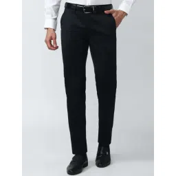 Peter England Casuals Black Regular Fit Trousers-picture-24