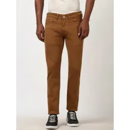 Peter England Casuals Brown Cotton Slim Fit Jeans-picture-39