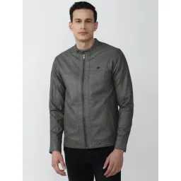 Peter England Casuals Grey Regular Fit Jacket-picture-25