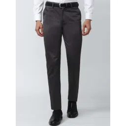 Peter England Casuals Grey Slim Fit Trousers-picture-47