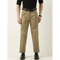 Peter England Casuals Khaki Regular Fit Trousers-picture-46