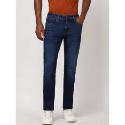 Peter England Casuals Navy Cotton Regular Fit Jeans-picture-25