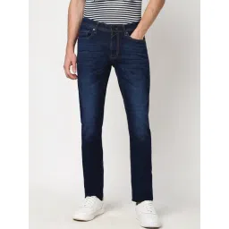 Peter England Casuals Navy Cotton Slim Fit Jeans-picture-33