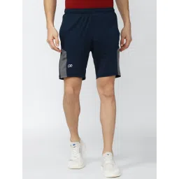 Peter England Casuals Navy Regular Fit Striped Shorts image 1