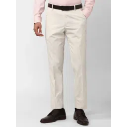 Peter England Cream Slim Fit Trousers-picture-46