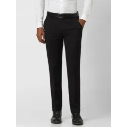 Peter England Elite Black Slim Fit Trousers-picture-43