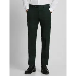 Peter England Elite Jet Black Slim Fit Trousers-picture-29