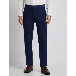 Peter England Elite Navy Slim Fit Trousers-picture-26