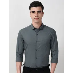 Peter England Geometric Printed Spread Collar Slim Fit Formal Shirt-picture-16