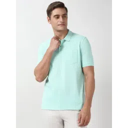 Peter England Green Cotton Regular Fit Printed Polo T-Shirt-picture-25