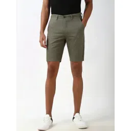 Peter England Green Cotton Regular Fit Printed Shorts-image-14