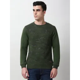 Peter England Green Cotton Regular Fit Printed Sweatshirt-picture-23