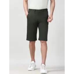 Peter England Green Cotton Regular Fit Shorts-picture-45