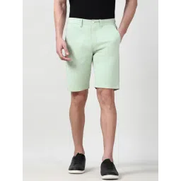 Peter England Green Cotton Regular Fit Shorts-picture-42