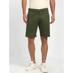 Peter England Green Cotton Regular Fit Shorts-picture-16