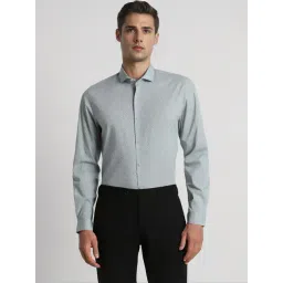 Peter England Green Cotton Slim Fit Printed Shirt-picture-11