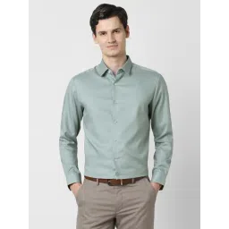 Peter England Green Cotton Slim Fit Shirt-picture-16