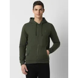 Peter England Green Regular Fit Hooded Sweatshirt-picture-25