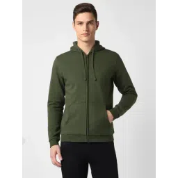 Peter England Green Regular Fit Hooded Sweatshirt-picture-23
