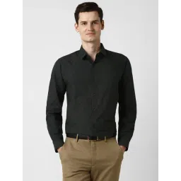 Peter England Green Slim Fit Checks Shirt-picture-10