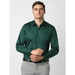Peter England Green Slim Fit Printed Shirt-picture-27