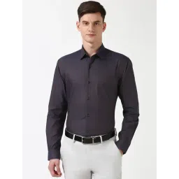 Peter England Grey Cotton Regular Fit Printed Shirt-picture-43