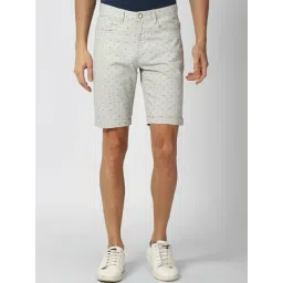 Peter England Grey Cotton Regular Fit Printed Shorts-picture-34