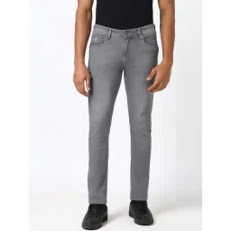 Peter England Grey Cotton Slim Fit Jeans-picture-26