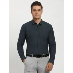 Peter England Grey Cotton Slim Fit Shirt-picture-23