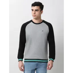 Peter England Grey Cotton Slim Fit Sweatshirt-picture-25
