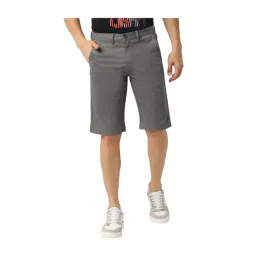 Peter England Grey Mid Rise Regular Fit Bermuda Shorts-image-32