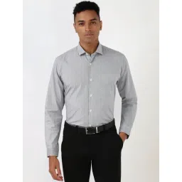 Peter England Grey Regular Fit Striped Shirt-picture-18