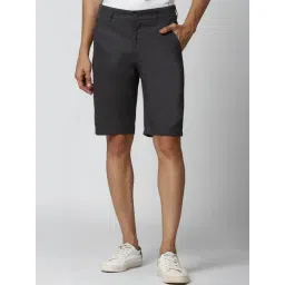 Peter England Grey Regular Fit Texture Shorts-picture-44