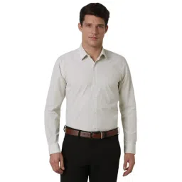 Peter England Grey Slim Fit Checks Shirt-picture-19