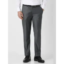 Peter England Grey Slim Fit Formal Trousers-image-24