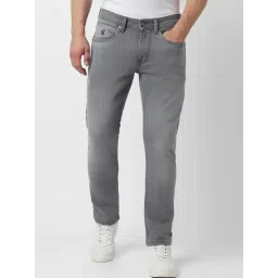 Peter England Grey Slim Fit Solid Jeans-picture-36