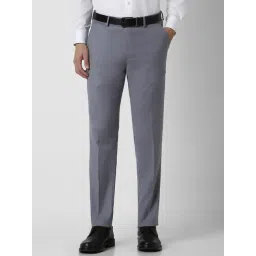 Peter England Grey Slim Fit Trousers-image-6